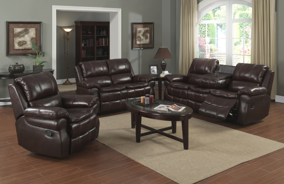 living room decor with two recliners